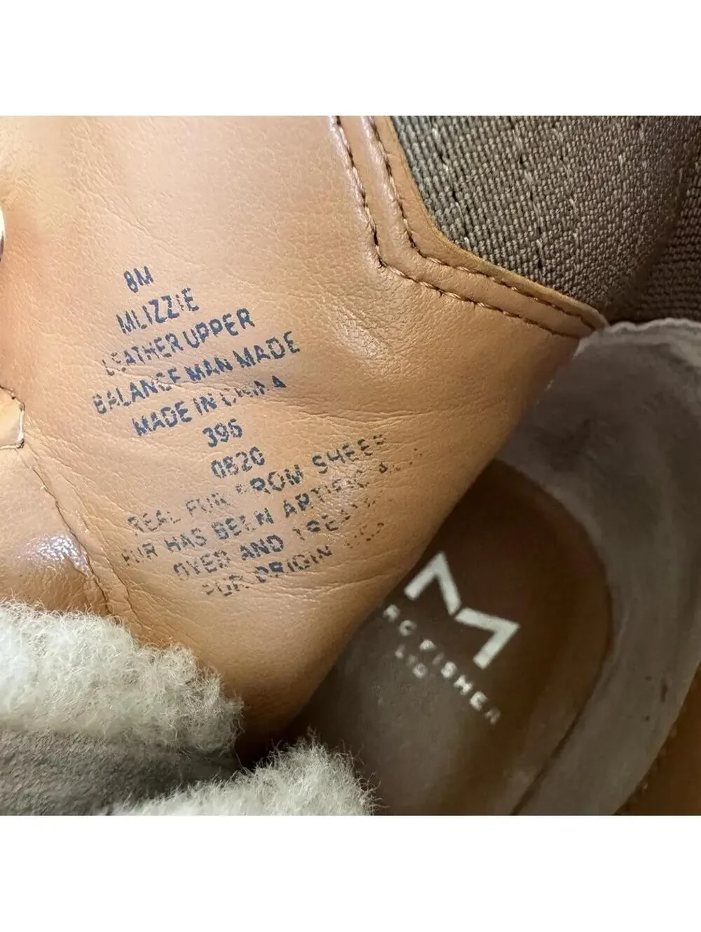 Mark Fisher LTD Izzie Genuine Shearling Lug Sole Laceup Boots Bootie Size 8